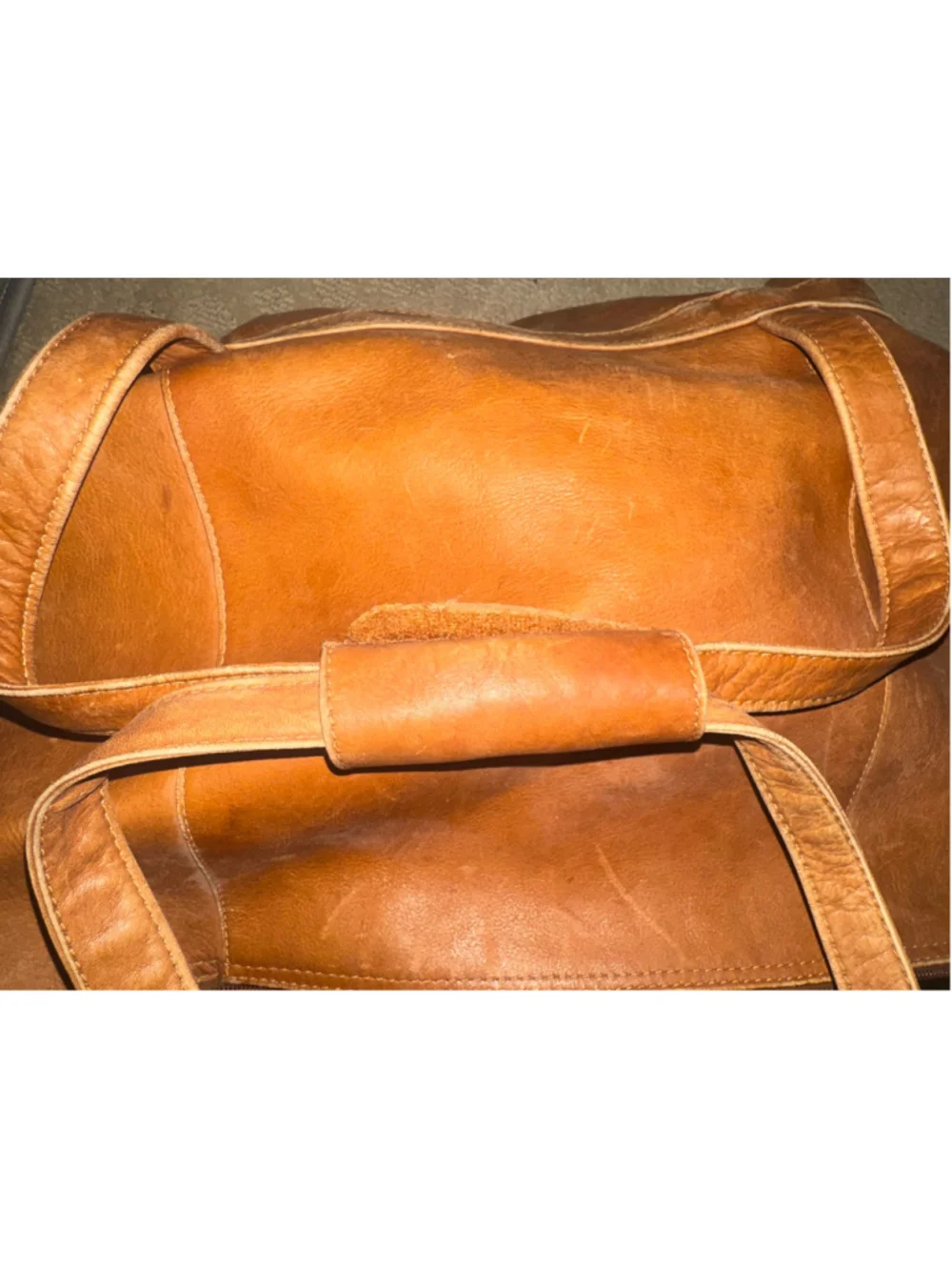 Leather Duffel Bag One Size Brown